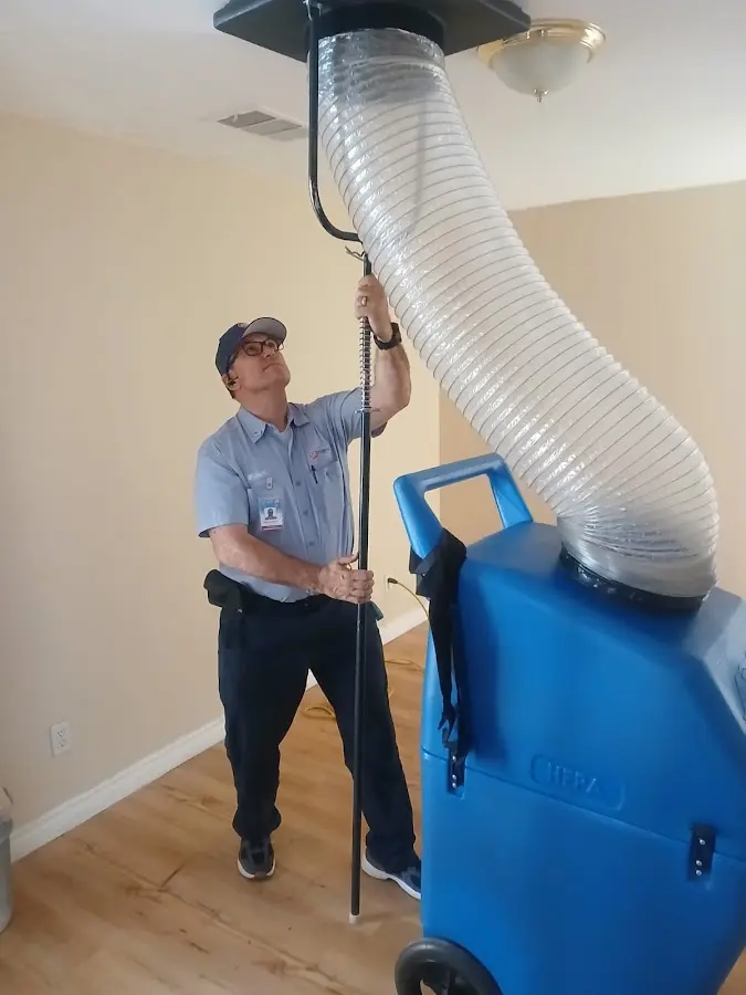 Mini Split Installation technician using HEPA equipment in Newnan